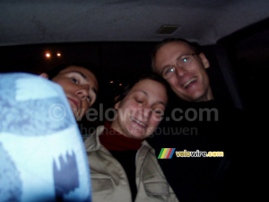 Bernard, Marie-Laure et Florent dans la voiture de Hervé (458x)
