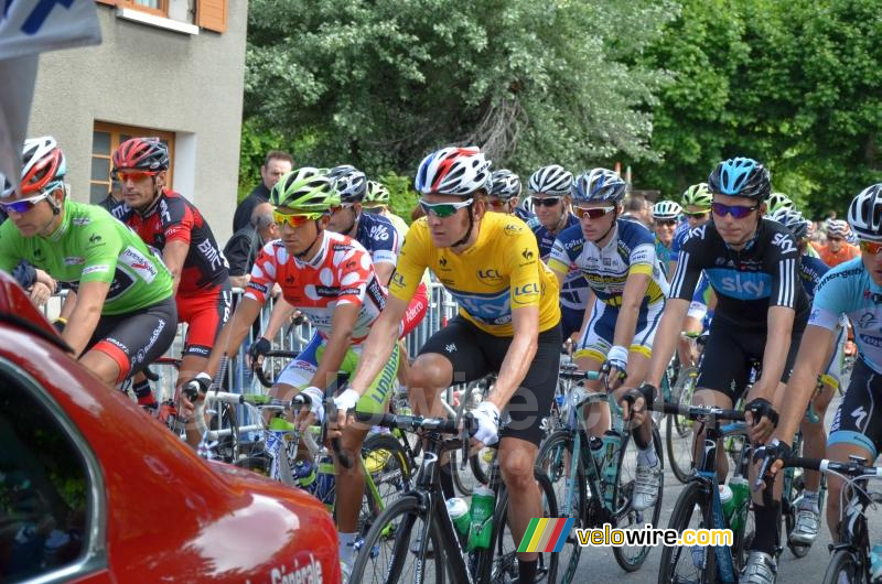 Bradley Wiggins (Team Sky) aan de start