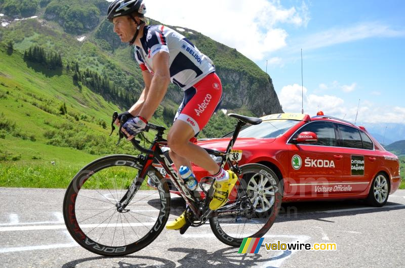 Frederik Willems (Lotto-Belisol) op de Col de la Colombière