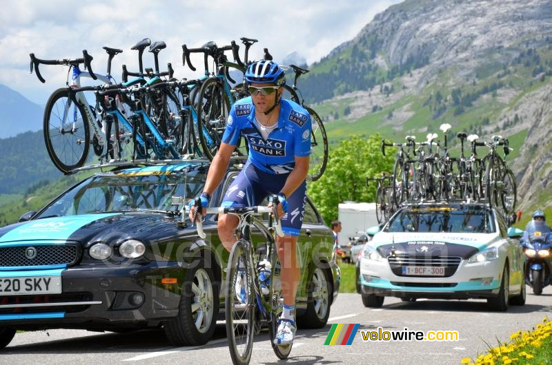 Jonathan Cantwell (Saxo Bank) sur le Col de la Colombière