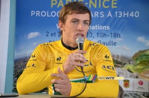 Damien Gaudin (Europcar) wearing the yellow jersey (463x)