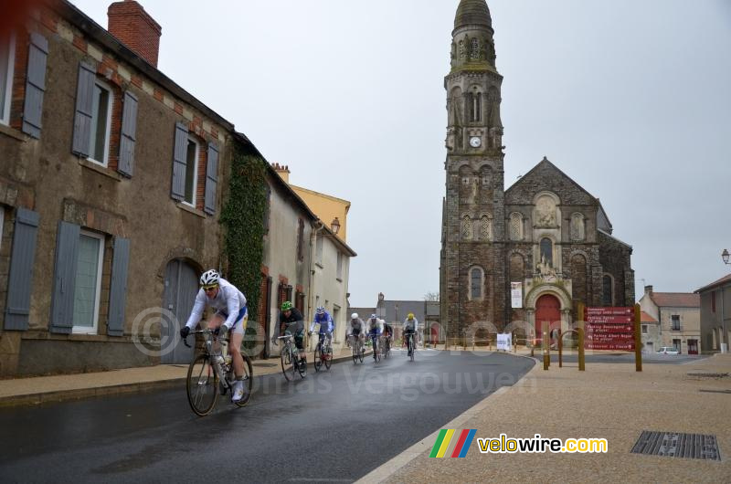 The breakaway still in bad weather