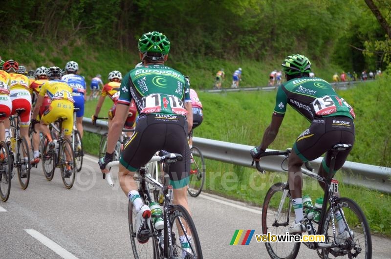 Thomas Voeckler (Europcar) at the back of the peloton