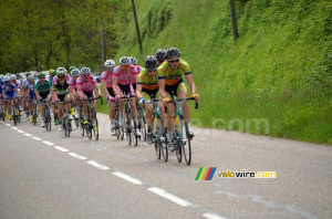 The peloton led by Sava & Charvieu-Chavagneux (216x)