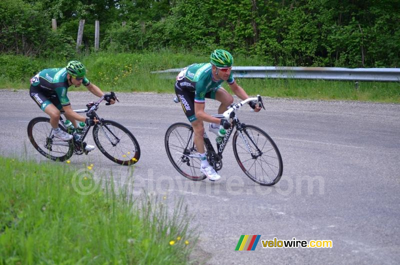 Thomas Voeckler (Europcar) dans un virage