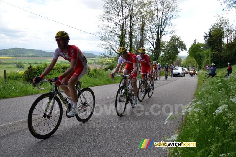 Nicolas Edet, Julien Fouchard & Florent Barle op de Cte d'Arzay