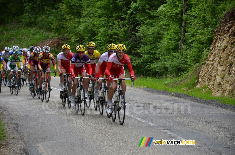 The Cofidis team leading the peloton