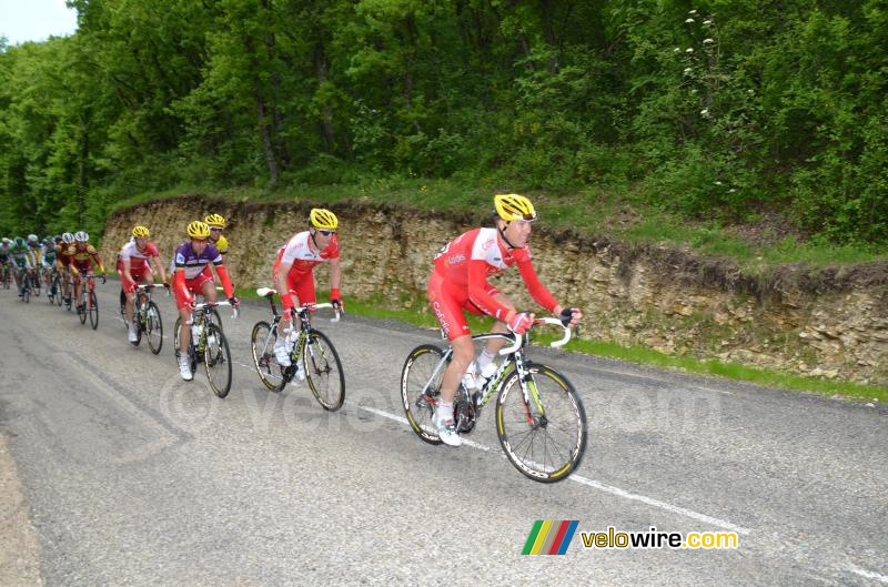 The Cofidis team leading the peloton