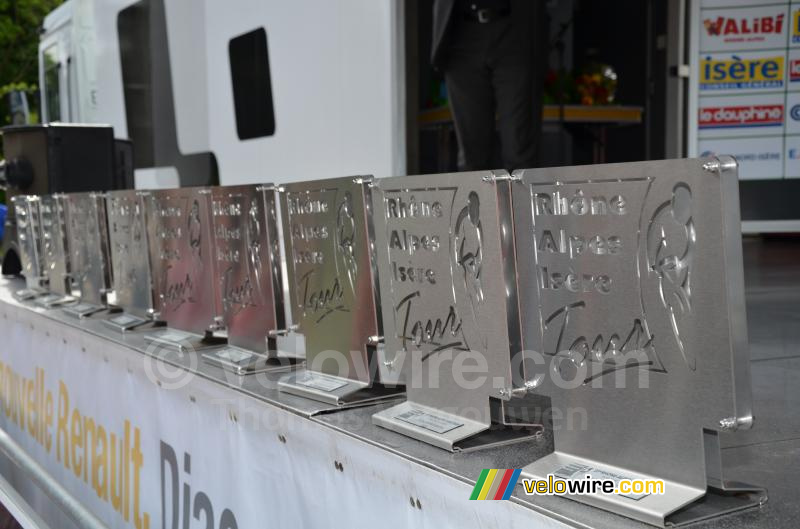 The tropheys of the Rhône Alpes Isère Tour