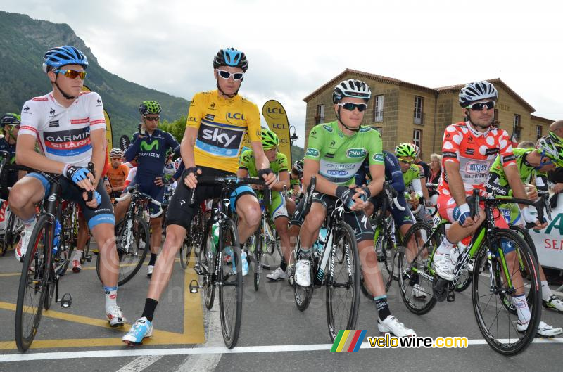 The distinctive jerseys at the start