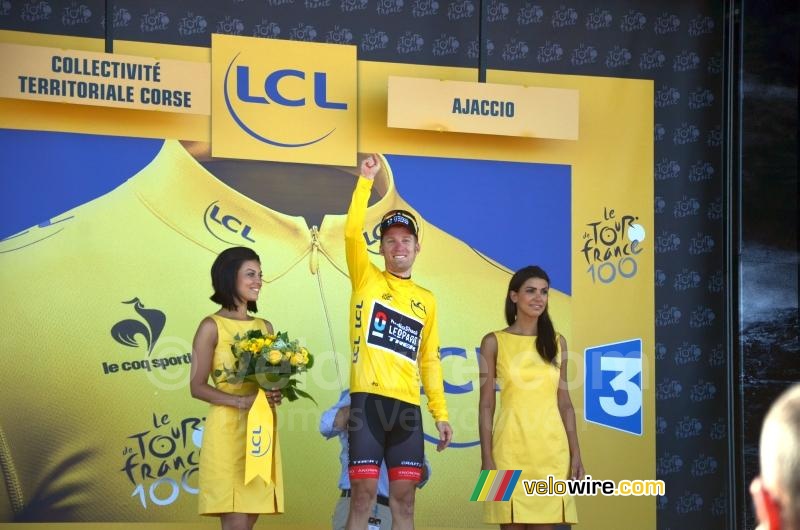 Jan Bakelants en jaune sur le podium (2)