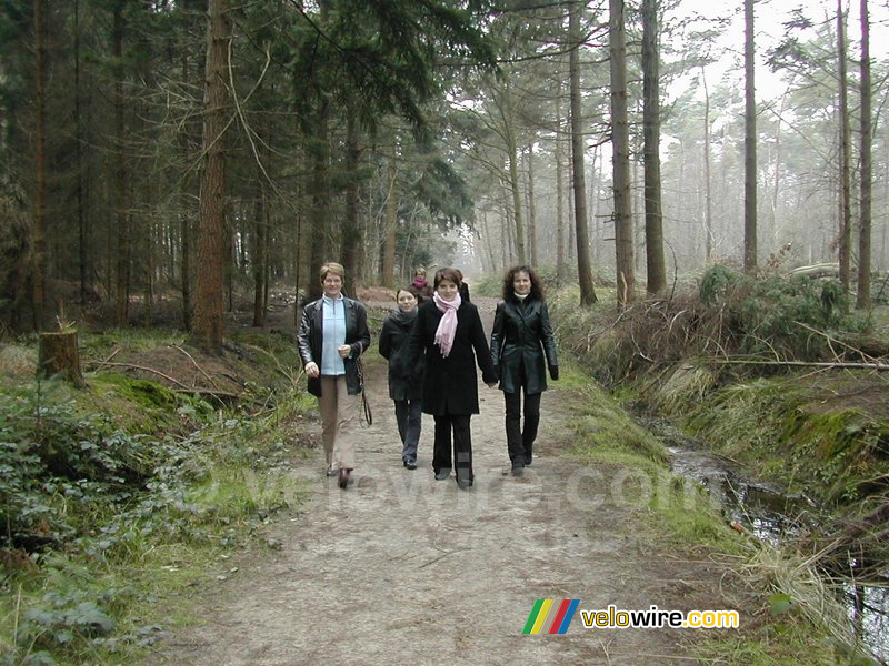 In het bos: Wil, Virginie, Virginie, Marie-Laure, Aude & Ludivine