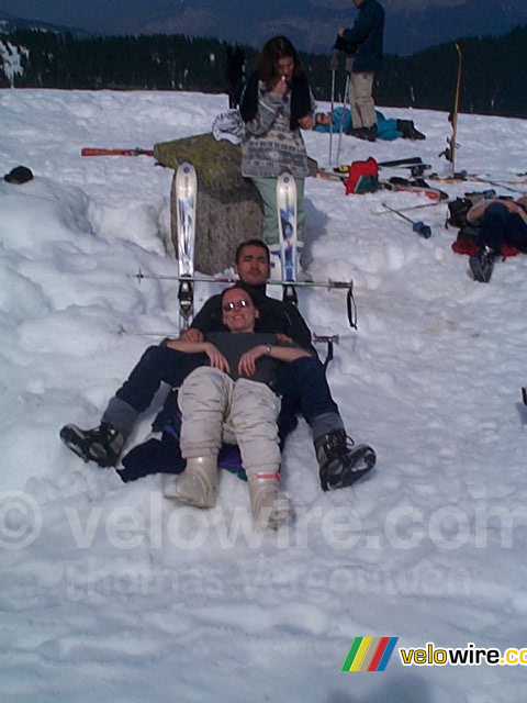 Fabian and Virginie enjoy the sun