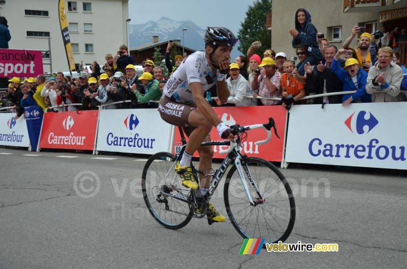 Christophe Riblon (AG2R La Mondiale) op weg naar de overwinning (2)
