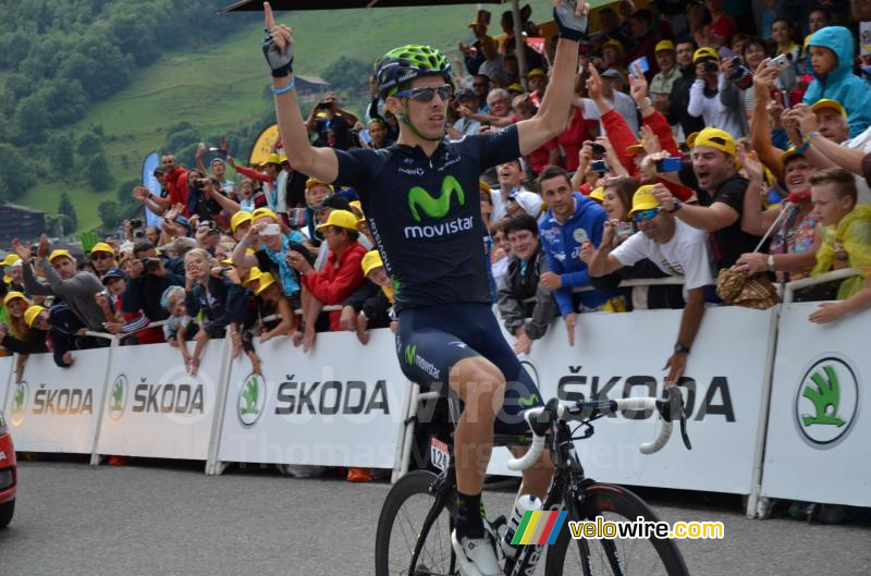 Rui Costa (Movistar) wins the stage in Le Grand-Bornand