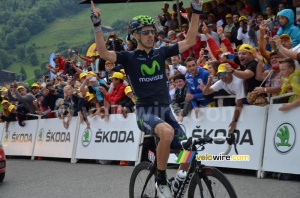 Rui Costa (Movistar) wins the stage in Le Grand-Bornand (369x)