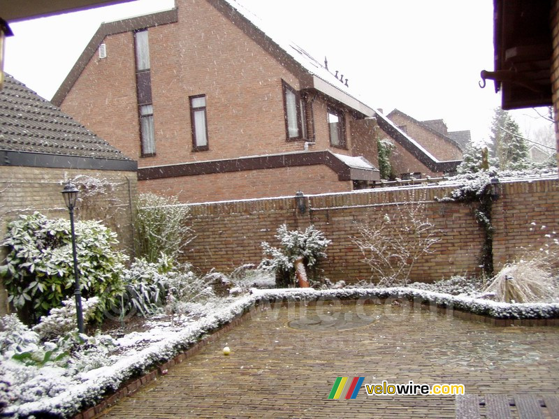 Onze achtertuin onder de sneeuw (Ulvenhout)