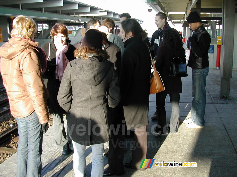 Op het metrostation in Amsterdam