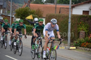 Tom Stamsnijder (Argos-Shimano) leading the peloton in Heuchin (2) (259x)