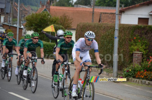 Tom Stamsnijder (Argos-Shimano) leading the peloton in Heuchin (2) (348x)