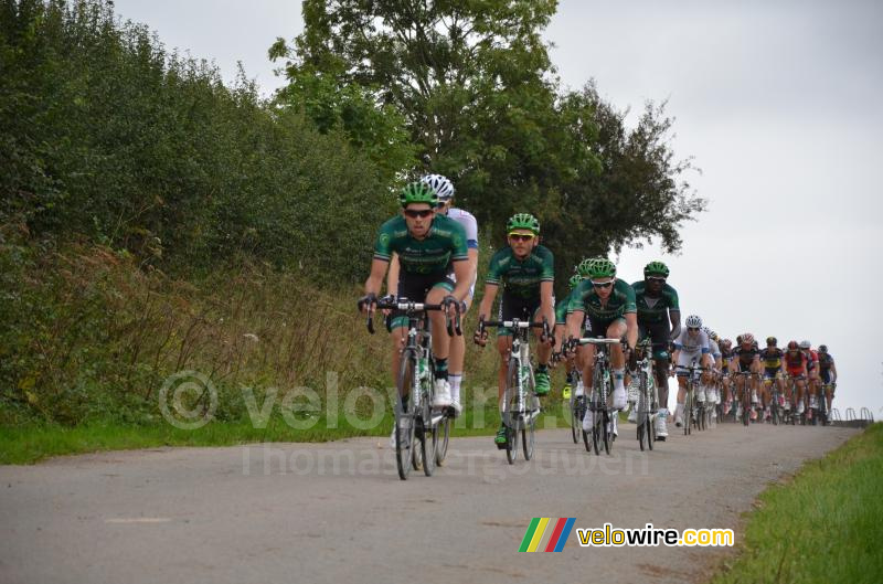 The Europcar team leading the peloton in Palfart (2)