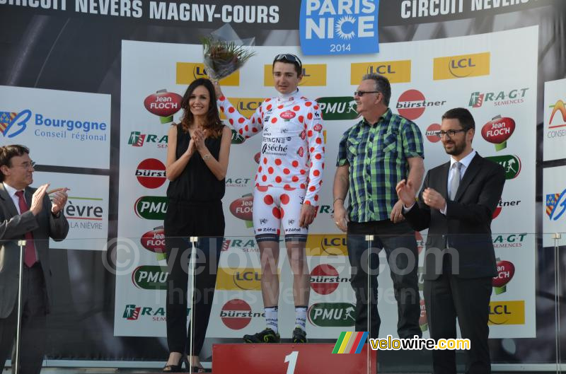 Christophe Laborie (Bretagne-Séché), still in the polka dot jersey