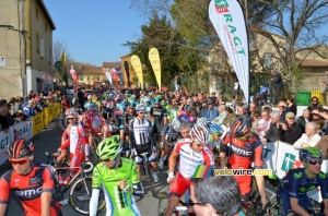 The peloton ready for the start in Saint-Saturnin-lès-Avignon (346x)