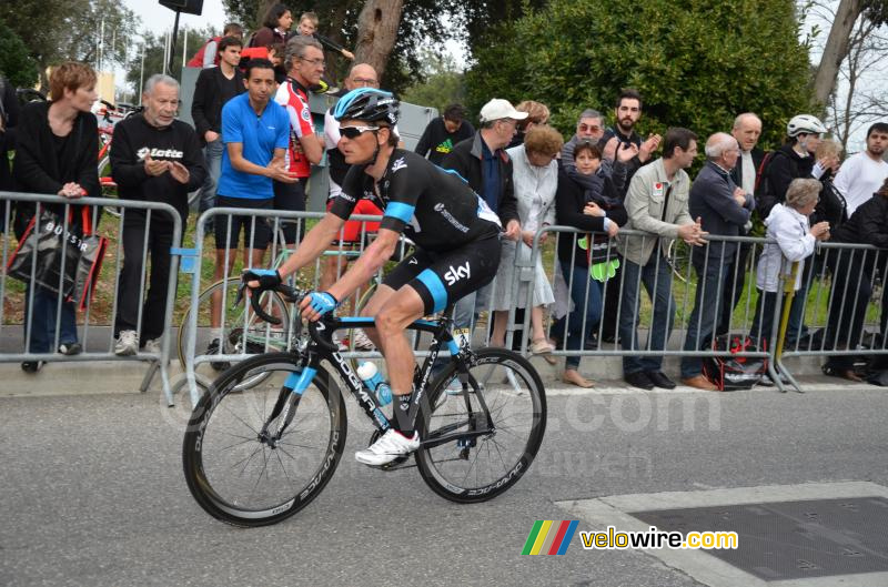 Vasil Kiryienka (Team Sky) bij de 2de doorkomst over de lijn