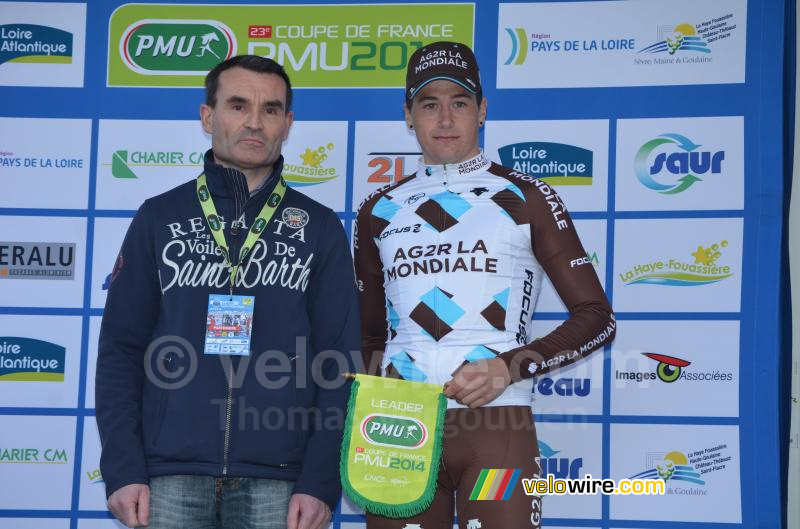 Alexis Gougeard (AG2R La Mondiale), aan de leiding in de Coupe de France PMU