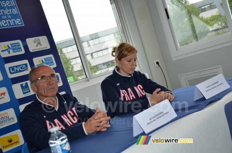 Bernard Bourreau (sélectionneur équipe de France) & Sandrine Guirronnet (entraîneur national route dames)