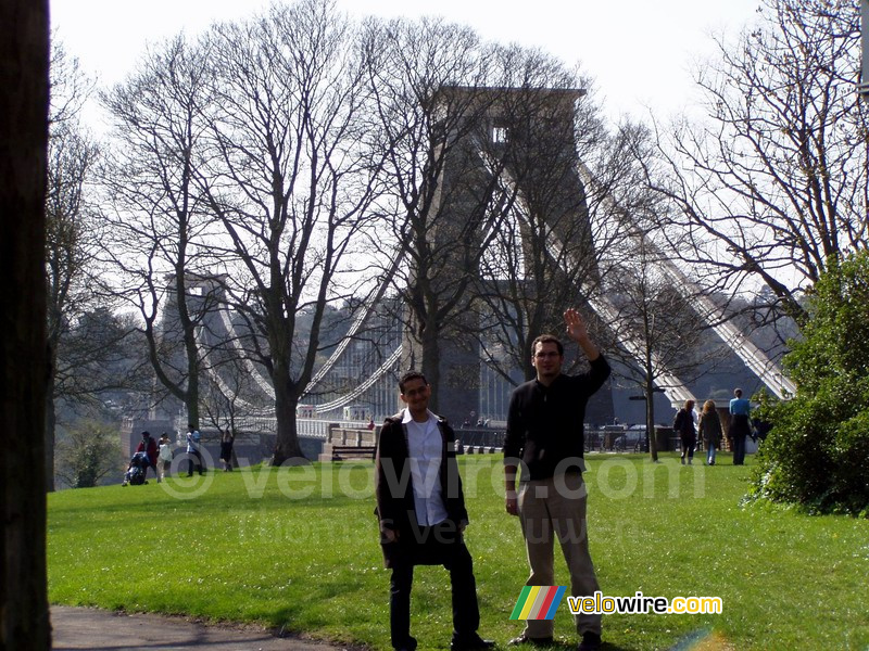 Khalid & Cédric in front of Suspension Bridge