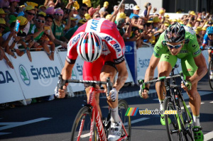 Peter Sagan (Cannondale) a cote d'Alexander Kristoff (Katusha) (574x)