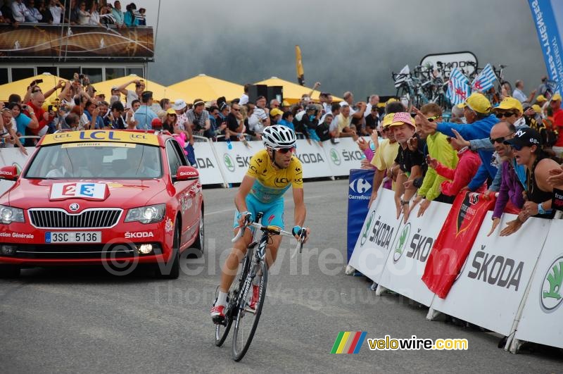 Vincenzo Nibali (Astana) winner on Hautacam