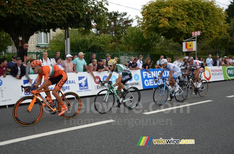 The breakaway at the first crossing of the finish line