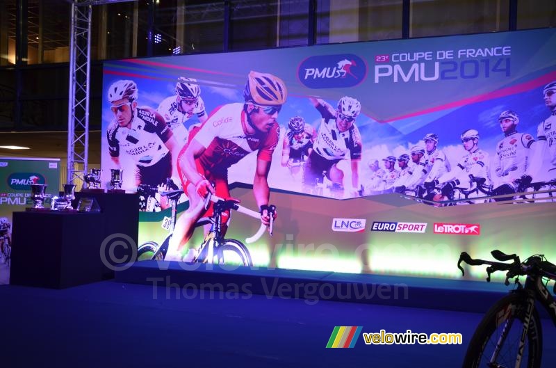 The podium of the Coupe de France PMU 2014