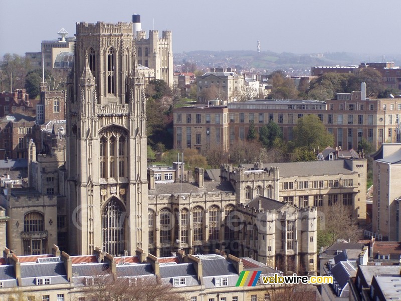 De universiteit van Bristol gezien vanuit Cabot Tower