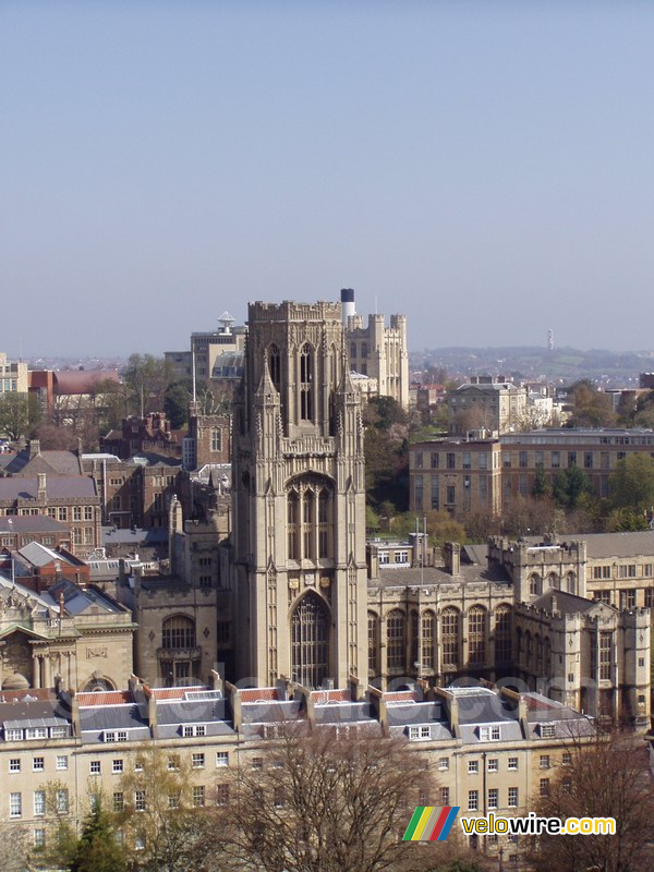 De universiteit van Bristol gezien vanuit Cabot Tower