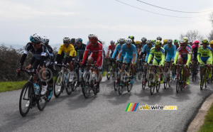 The peloton with Kwiatkowski on the Côte de la Tour (387x)