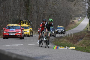 Florian Vachon (Bretagne-Séché) & Philippe Gilbert (BMC) en échappée (796x)