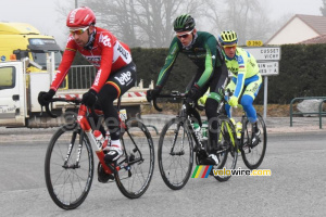 The breakaway wtih Thomas de Gendt, Antoine Duchesne and Chris Anker Sörensen (735x)