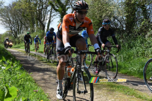 Dylan Groenewegen (Roompot) on the ribin in Milizac (395x)