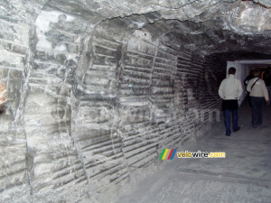 [Wieliczka salt mine] Worked salt wall (438x)