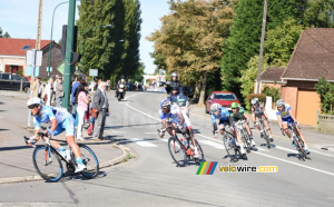 The breakaway: Kévin Reza (FDJ), Thomas Voeckler (Europcar), Axel Domont (AG2R La Mondiale), Sander Helven (Topsport), David Menut (Auber 93) et Evaldas Siskevicius (Marseille 13-KTM) (855x)