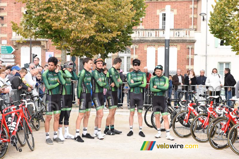 The Europcar team awaits its turn