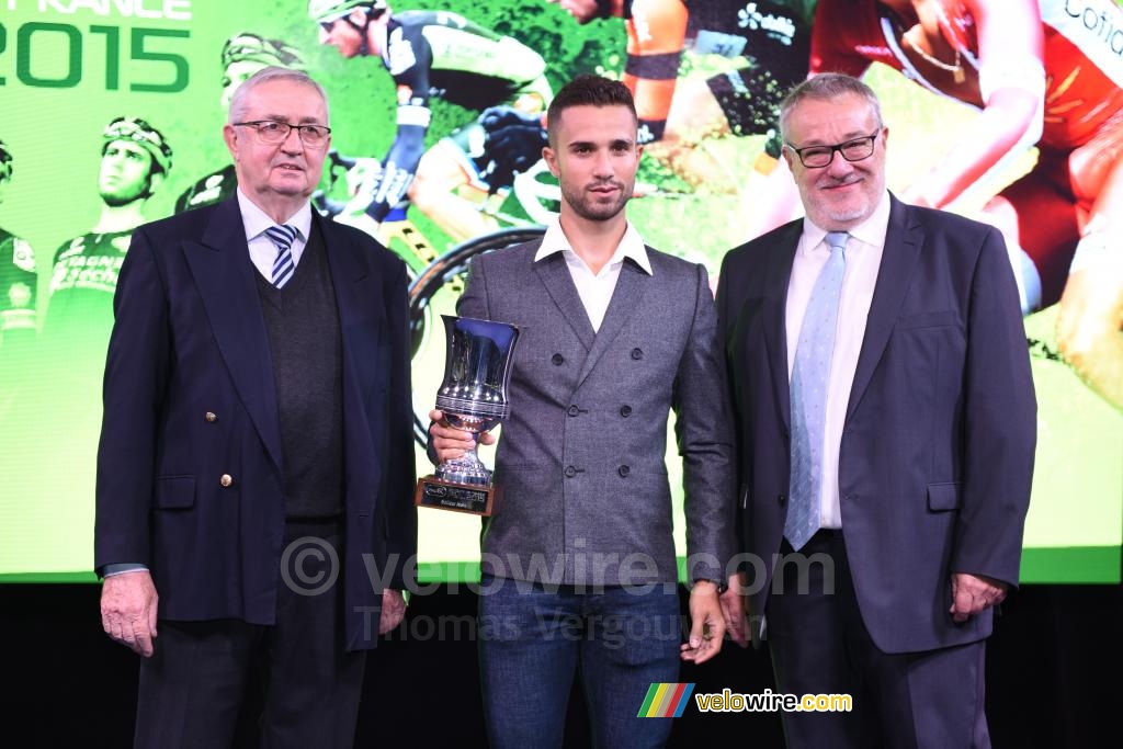 Nacer Bouhanni (Cofidis), best young rider, with Jean-Luc Chaillot & Alain Clouet