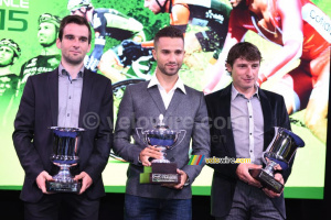 The top 3 of the Coupe de France : Nacer Bouhanni, Baptiste Planckaert & Pierrick Fédrigo (655x)