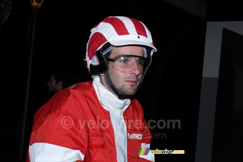 Baptiste Planckaert at the start of the sulkies race