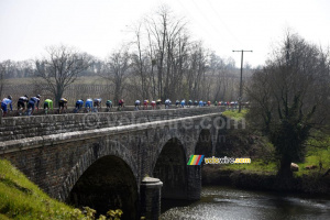 Le peloton sur le pont sur la Sèvre (511x)