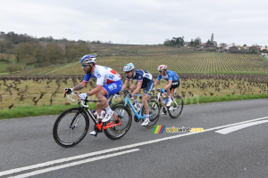 L'échappée avec Marc Fournier (FDJ), Benoît Cosnefroy (France) et Kévin Le Cunff (HP BTP-Auber 93) (677x)