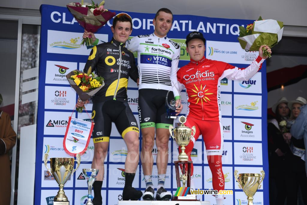 The podium of the Classic Loire Atlantique 2017: Laurent Pichon, Thomas Boudat & Hugo Hoffstetter